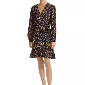 Maje Rosetta Swirling Dot-Print Wrap Dress